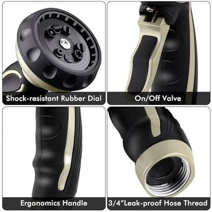 RESTMO Hose Nozzle with Easy Self-Lock Trigger, Heavy Duty Water Sprayer - color: Bronze