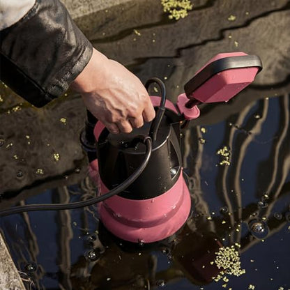 Prostormer 1HP 3700GPH Submersible Sump Pump with Automatic Float Switch - color: Pink