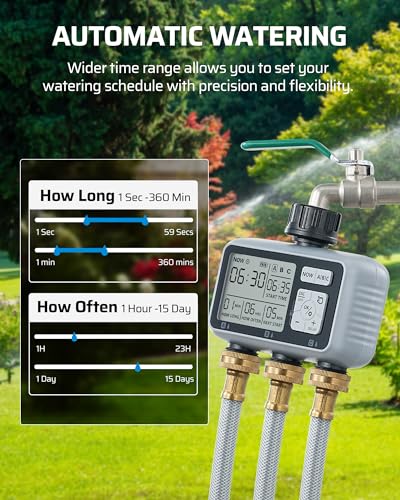 DEWENWILS 3 Zone Sprinkler Timer, Automatic Garden Watering System - color: 3 Zone - Gray