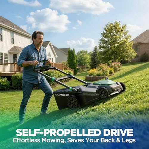 21" 40V Max Brushless Cordless Electric Self Propelled Lawn Mower - size: 21" lawn mower