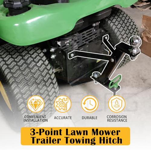 Lawn Mower Trailer Hitch with Chrome Trailer Hitch Ball, 2,000 lbs