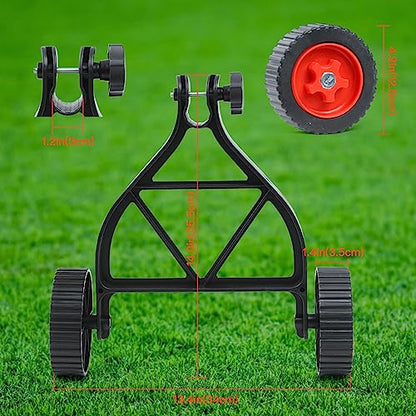 String Trimmer Wheel Attachment, Lawn Mower Auxiliary Wheel, Push Behind Weed Trimmer, Adjustable Support Wheels for String Trimmer Weedeaters Grass Cutter Brush Cutter Garden