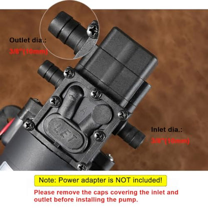 12V DC Water Transfer Pump 4.5 L/Min 1.2 GPM 80 PSI