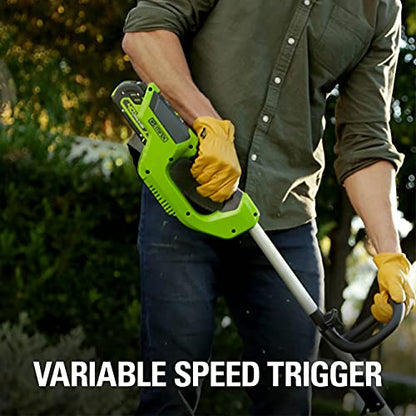 Greenworks 40V 12 in Cordless String Trimmer, 2.0 Ah Battery and Charger - size: 12" (Battery Included), style: String Trimmer