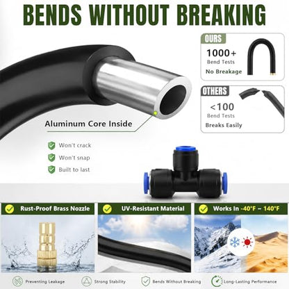 Drip Irrigation Nozzles 40 Pack, 8 Inch Adjustable Sprayers for 1/4 Tubing