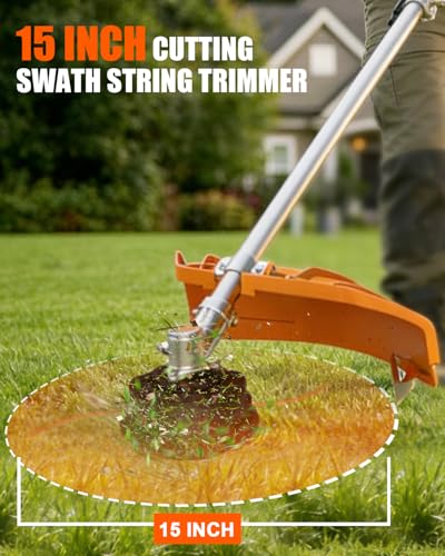 Upgraded Gas Weed Eater, 52CC Weed Wacker Gas Powered, 2-Cycle Engine String Trimmer Easy Start Comfortable Handle and Double Shoulder Straps for Garden Lawn Edge Trimming