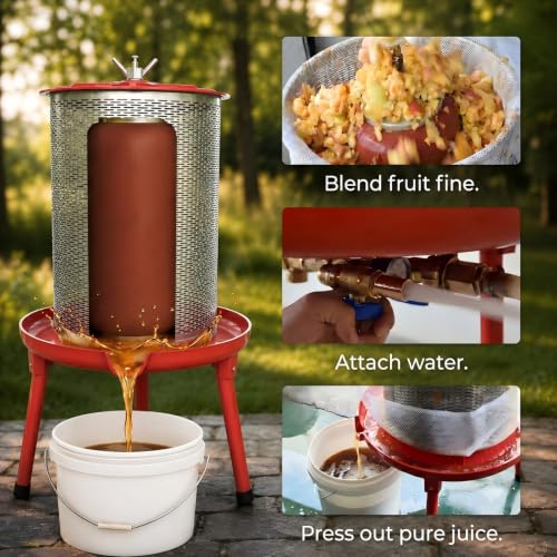 5.3 Gal Hydraulic Fruit Press Cider Wine Bladder Grape Juice Presser - size: 5.3 Gallon