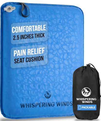 Whispering Winds Inflatable Seat Cushion - color: Blue - 1pack, size: X-Large