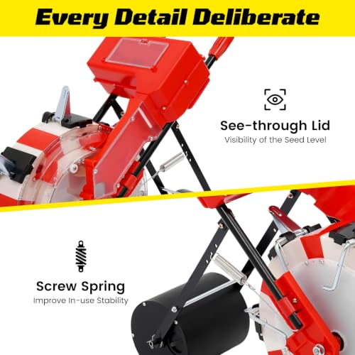 Walk-Behind Row Crop Planter, Hand-Push Garden Seeder with 7 Seed Nozzles - size: 7 Nozzles