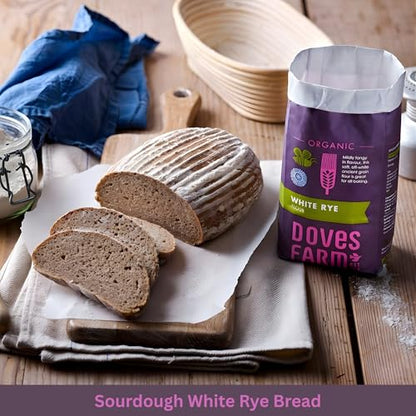 Doves Farm Organic White Rye Flour 2.2 lb (Pack of 6) - Ancient Grain Light Rye Flour for All British Baking: Breads, Sourdoughs, Cakes, Cookies & More | Kosher & Vegan Friendly | Imported From UK - size: 35.27 Ounce (Pack of 6)