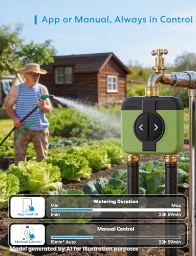 meross 2 Zone WiFi Water Timer for Garden, Brass Inlet & Outet, Rain Skip - size: WiFi Water Timer without Hub
