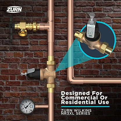 Zurn Wilkins 34-NR3XLDULU 3/4" NR3XL Pressure Reducing Valve with Union Capable Female x Female NPT Connection
