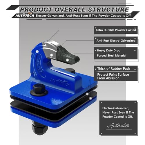 AUTMATCH Tractor Bucket Grab Hook 3/8" (2-Pack) Grade 70 Drop Forged Steel - color: Blue