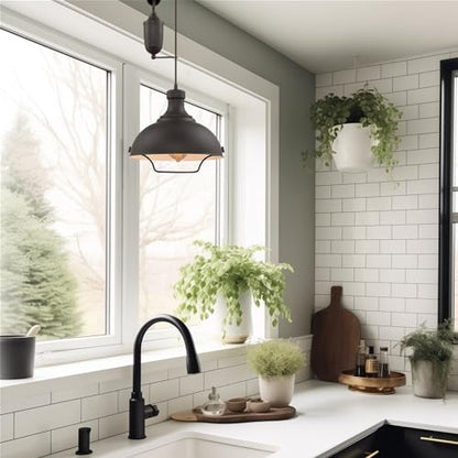 Kira Home Sequoia 13" Large Industrial Farmhouse Pulley Pendant Light
