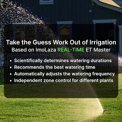 ImoLaza 6 Zone WiFi Smart Sprinkler Controller, ET Master Irrigation Timer - color: White-6 Zone