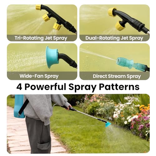 4 Gallon (15L) Electric Backpack Sprayer, Battery Powered Garden Sprayer with Telescopic Wand & 4 Nozzles, Rechargeable Agricultural Weed Sprayer for Lawn, Yard & Pest Control