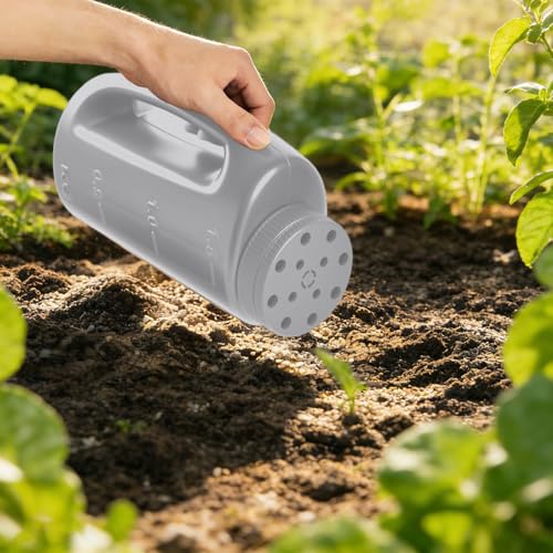 Adjustable Handheld Seed Shaker – Hand Spreader - Capacity Multi-Purpose Spreader for Fertilizer, Grass Seed, Ice Melt & Lawn Care - Grey - color: grey