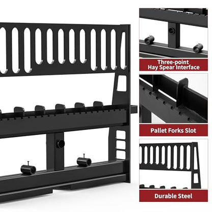 YITAMOTOR 45" 4000 lbs Pallet Forks Frame Attachment & 48" Forklift Blades - color: Black