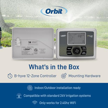 Orbit B-hyve Smart Indoor/Outdoor Sprinkler Controller - 12-Zone - App Controlled Smart Controller with Custom Irrigation Schedules - Weatherproof Multi-Zone Sprinkler System - 57950 - size: 12-Zone