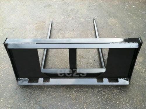 Skid Steer Attachment, 2 x 49" Hay Bale Spear, Rated 3000 LB, Quick Attach - size: 2 x 49"