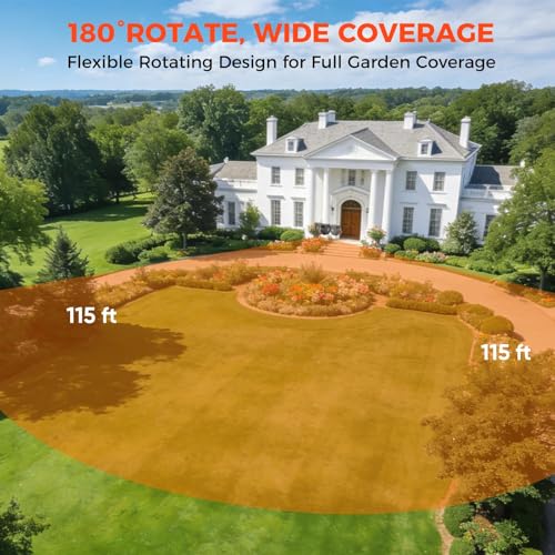 5/8 inch 115 ft Retractable Garden Hose Reel Any Length Lock 9 Sprayer Nozzle Automatic Slow Return Heavy Duty 180° Swivel Wall-Mounted Water Hose Reels for Outside UV Resistant