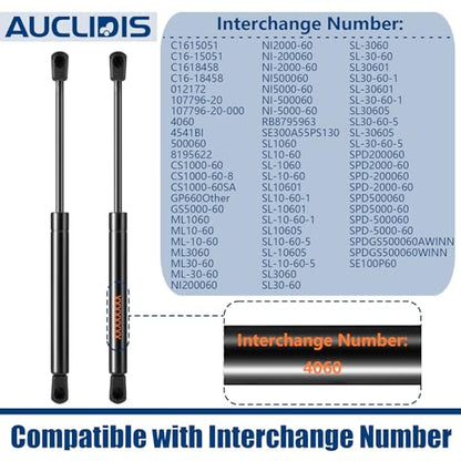 4060 ml-10-60 10 Inch 60Lb/267N Gas Strut Shock Spring Lift Support for Truck Toolbox Pickup Tool Box Lid RV Overhead Cabinet Door Boat Hatch Replacement Parts, C1615051, C1618458, Set of 2 - size: 10in/60lb