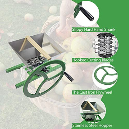 Fruit Wine Press and Crusher,100% Nature Apple&Grape&Berries Crusher Manual Juice Maker