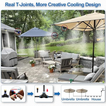 Pre-Assembled Misters for Outside Patio,Outdoor Misting System,50FT|15M. - size: 50FT-Pre