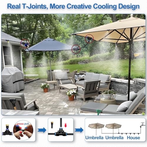 Pre-Assembled Misters for Outside Patio,Outdoor Misting System,80FT|24M. - size: 80FT-Pre