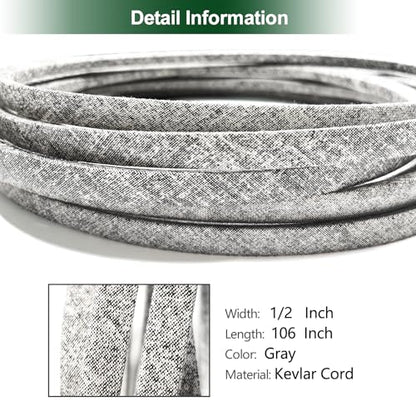 405143 Mower Deck Belt Replace for 532405143 584453101 Lawn Tractor Kevlar - size: 1/2"x106"