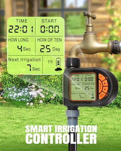 Drip Irrigation System with Sprinkler Timer 1/2" 1/4" Irrigation Tubing - size: 120FT