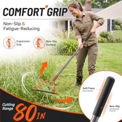 Walensee 48.4in Double-Edged Scythe, Weed Cutter for Cutting Weeds & Grass - size: 48.4"