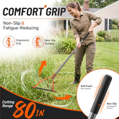 Walensee 48.4in Double-Edged Scythe, Weed Cutter for Cutting Weeds & Grass - size: 48.4"
