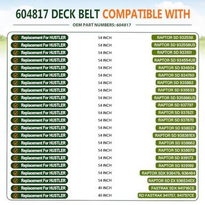 604817 Deck Belt 5/8"x143.75" for Hustler Aramid Cord - size: 604817