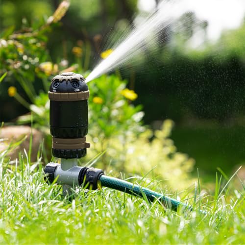RESTMO 2 Pack Gear Drive Sprinkler with Step Spike Base, Brown - color: Brown, size: 2 Pack