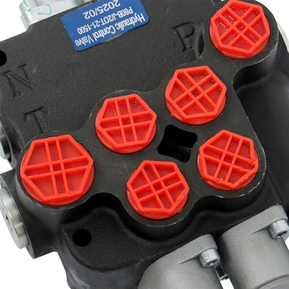 kimllier P80 Remote Control Double Acting Hydraulic Control Valve 1.5m Cable Joystick Remote Control, Cast Iron, for Construction and Agricultural Equipment