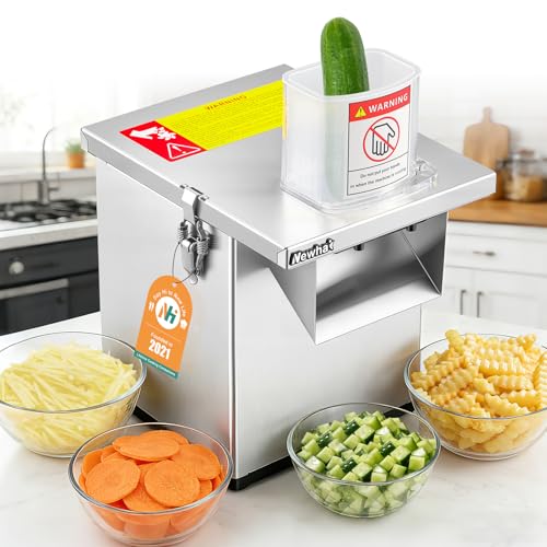 Newhai 4-in-1 Commercial Veggie Processor, Slicer Dicer Shredder 330lb/h