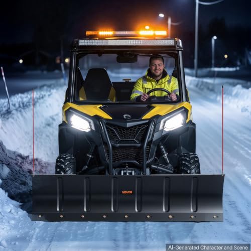 VEVOR Snow Plow Kit 60 in Universal Plow Attachment 3 Mount Options Black - size: 60in