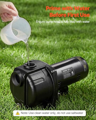 VEVOR 1.5 HP Shallow Well Jet Pump, AC 115/230 Volt, 4250 GPH Dual Voltage Cast Iron Well Jet Pump, with 108 ft Max Head Lift, Easy Voltage Switching, for Garden Irrigation, Lawn Sprinkler System - style: 1.5 HP