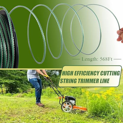 Sawtooth 140 Trimmer Line, Heavy Duty Sawtooth Weed Wacker String .140, Weed Eater String .140 inch-by-568ft-5lb Dual Core Strings Serrated Trimmer Line with Line Cutter - size: 0.140" 5lb 568ft