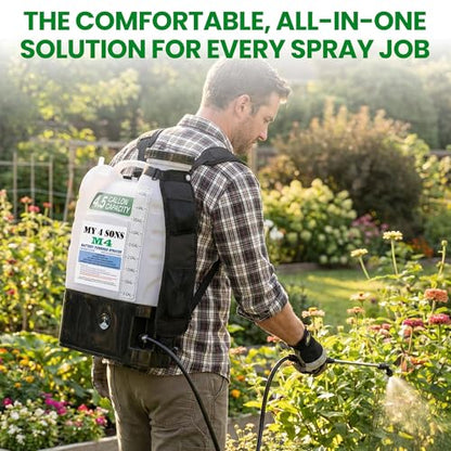 M4 Battery Powered Backpack Sprayer - 20-80 PSI Pump - 4.5 Gallon - size: M4 Basic