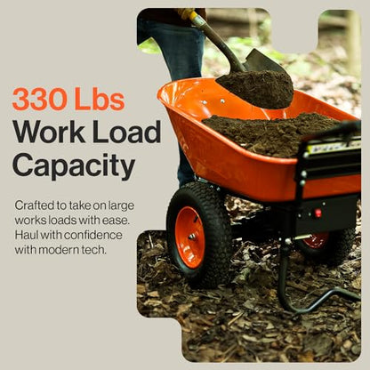 SuperHandy Electric Wheelbarrow Utility Cart, 24V, 330 lb, Power Wagon