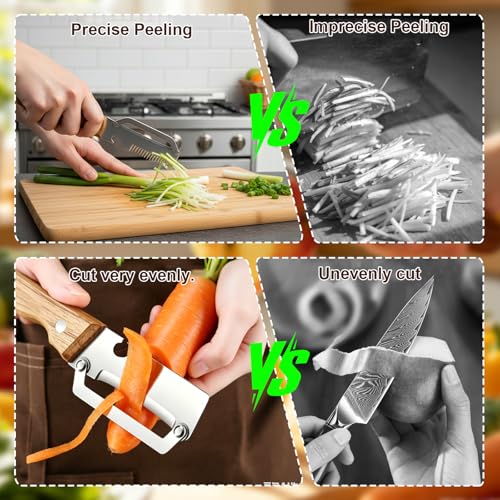 Multifunctional Vegetable Peeler 3 in 1 for Made of Stainless Steel Kitchen Tool Wooden Smooth Handle and Bottle Opener Potato Cucumber Orange Pumpkin Fruit - color: A