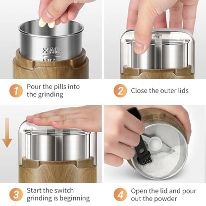 COOL KNIGHT Electric Pill Crusher for Small and Large Meds and Vitamins