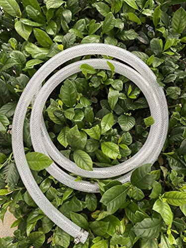 1/2" ID x 3/4" OD - 10 Ft High Pressure Braided Clear PVC Tubing Flexible Vinyl Tube, Heavy Duty Reinforced Vinyl Hose Tubing, BPA Free and Non Toxic - size: 1/2" ID x 3/4" OD, style: 10 Ft