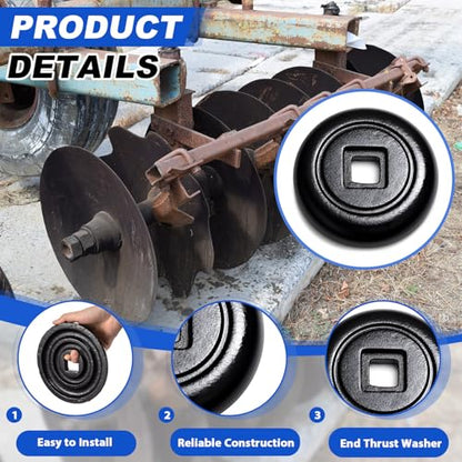 2 Pcs Disc Harrow Bumper Washer, 1" Tall x 6-1/8" Od Fits 1" Square Axle for Agricultural Disc Harrow End Thrust Application