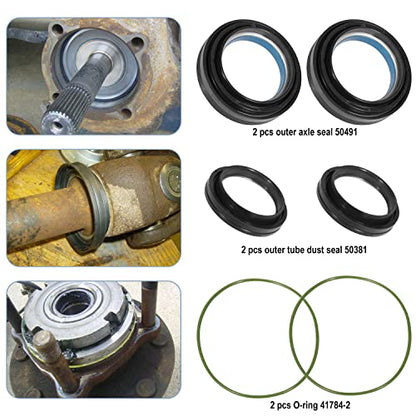 Outer Axle Dust Seal & Inner Tube Seal & Needle Bearing & Snap Ring & Thrust Washer Seals Kit Fit For Ford Super Duty Excursion F250 F350 F450 With Dana 50 60 Front Axle 1998-2004 - size: 20 PCS Seals Kit For Ford F250 F350 (1998-2004)