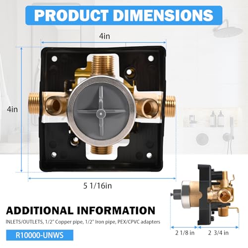 R10000-UNWS MultiChoice Tub and Shower Rough-In Valve Body - style: R10000-UNWS