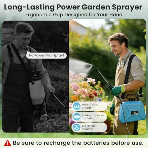 2 Gallon Electric Pump Sprayer in Lawn and Garden, Backpack Weed Sprayer