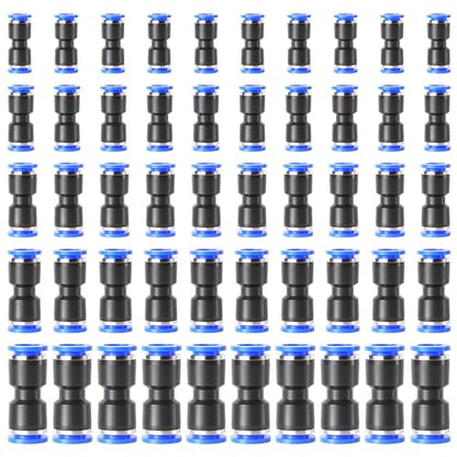 TAILONZ PNEUMATIC Straight Push Connectors Plastic Quick Release Connectors Air Line Fittings for 6 8 10 12 14 Tube (50 pcs) - size: 1/4''OD/5/16''OD/3/8''OD/1/2''OD/9/16''OD, style: 50PCS